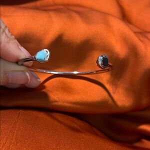 Elegant Silver Bracelet with Blue and Purple Accents💙💜